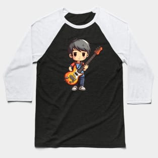 A boy playing his favourite guitar Baseball T-Shirt